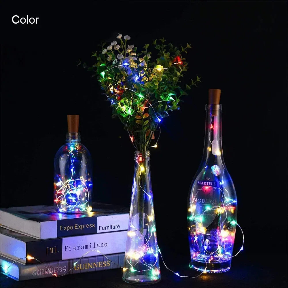 1 Uds 2 metros 20 Led 1 metro 10 Led botella guirnaldas de luces corcho Navidad boda fiesta