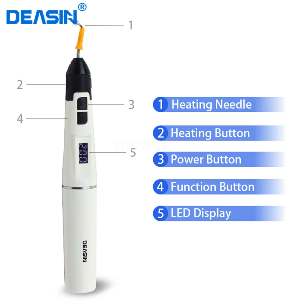 DEASIN Dental Dentist Obturation Endo System/Warm Gutta-percha Obturation Gun OLED LCD Display 4PCS Heating Tip Endodontic