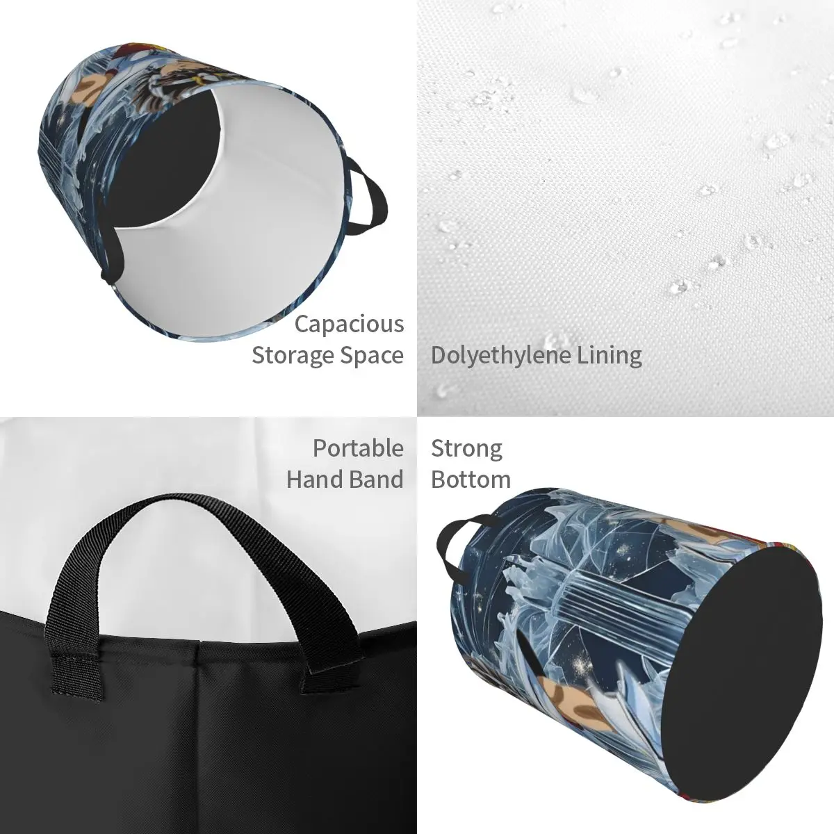 Anime Knights Of The Zodiac Seiya Dirty Laundry Baskets Foldable Large Waterproof Clothes Storage Basket For Home Kids