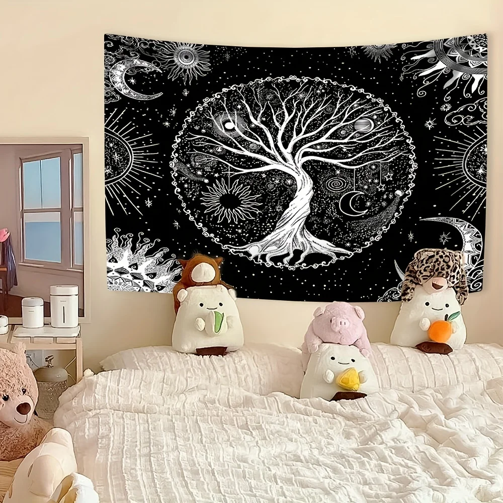 1 Uds. De tapiz esmerilado con estampado de árbol de 75x58cm, colgante de pared para sala de estar, dormitorio, decoración del hogar