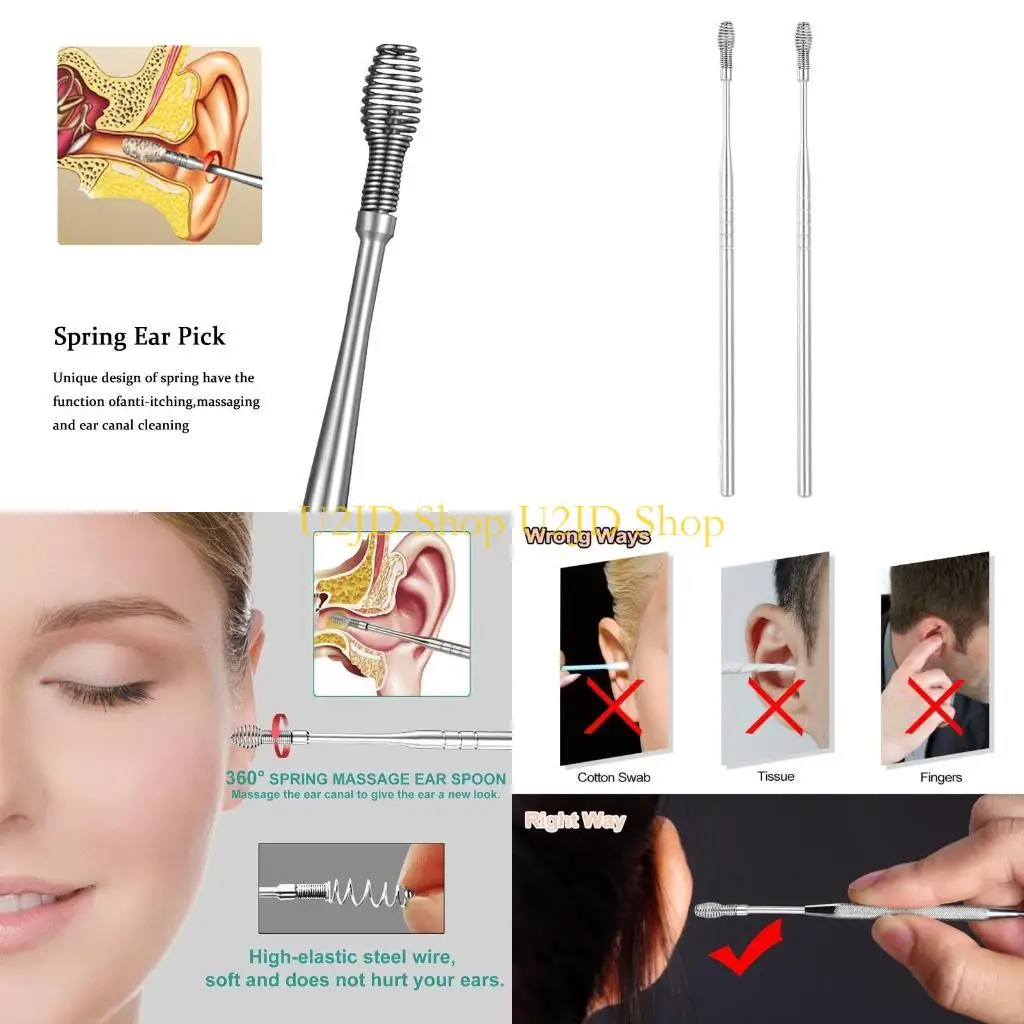 U2Jd-Eliminador Cerumen Cureta Acero Inoxidable, Limpiador Orejas Con Resorte En 2 Uds. — -35%, $0.26 Coupon, from $0.47 – 35% descuento – €0.47