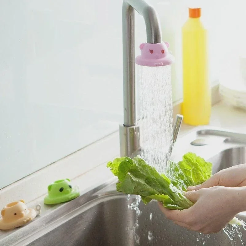 1Pc Random Color Cartoon Cute Water Faucet Spout Shower Head Kitchen Bathroon  Saving -Saving  Sprayer Spray