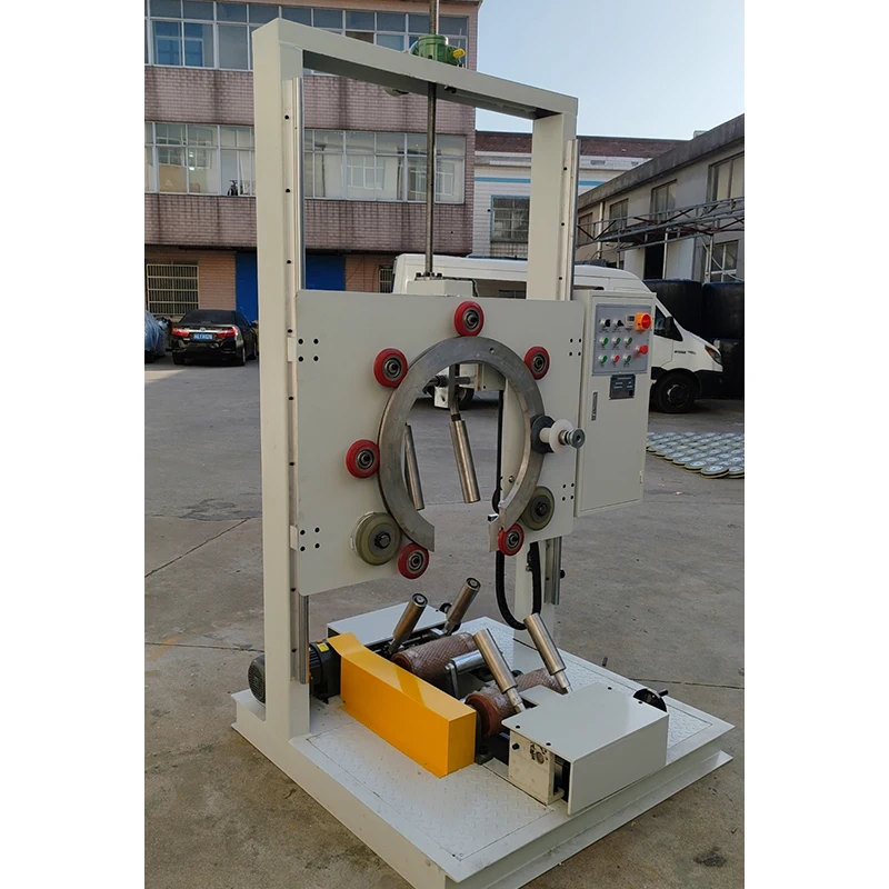 Automatic Vertical Pipe Film Shrink Winding Tape Machine Pipe Winding Vertical Winding Packaging Machine for Industrial Packagin