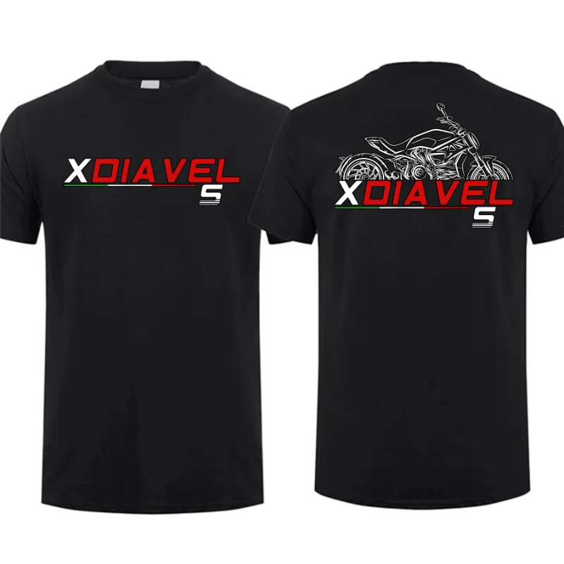 

2025 summer Men T Shirt Casual fashion Ducatis XDiavel S 2016-2023 T-shirt motorcycle Graphic Summer Short Sleeves 100% Cotton