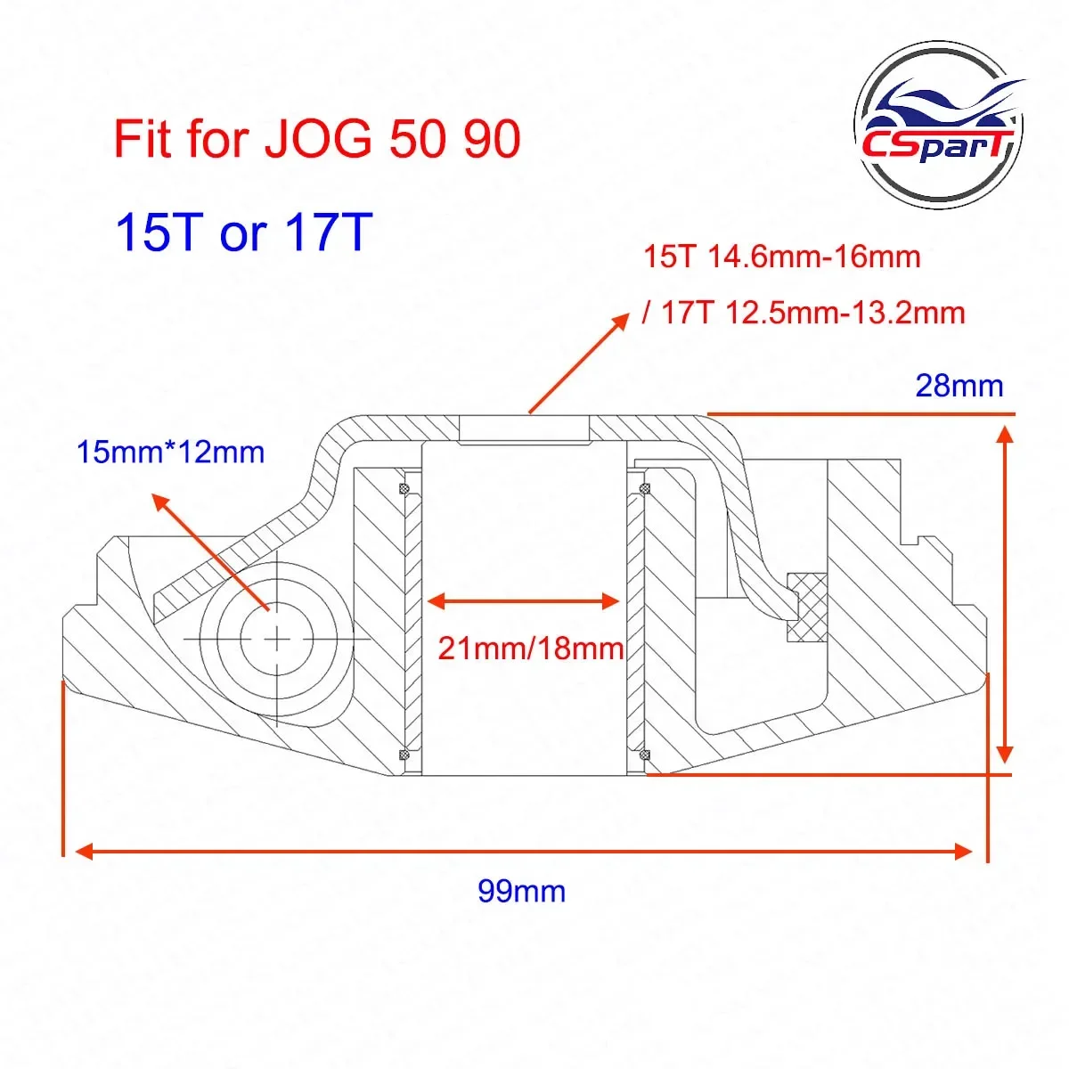 Racing CVT Variator Kit with Roller Weight Drive Pulley for JOG 50 90 50CC 90CC 100CC Scooter Moped