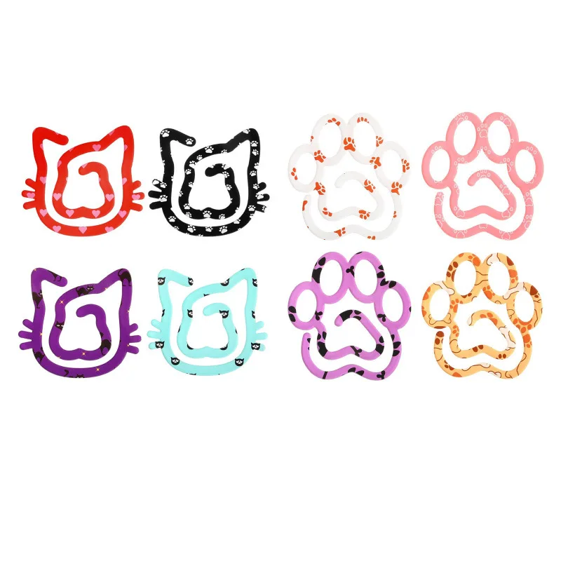 Ins Style Cat Paw Acrylic Bookmark Cute Hollow Out Page Clip for Student Reading Decorative Marker  Paperclip Design Book Tab