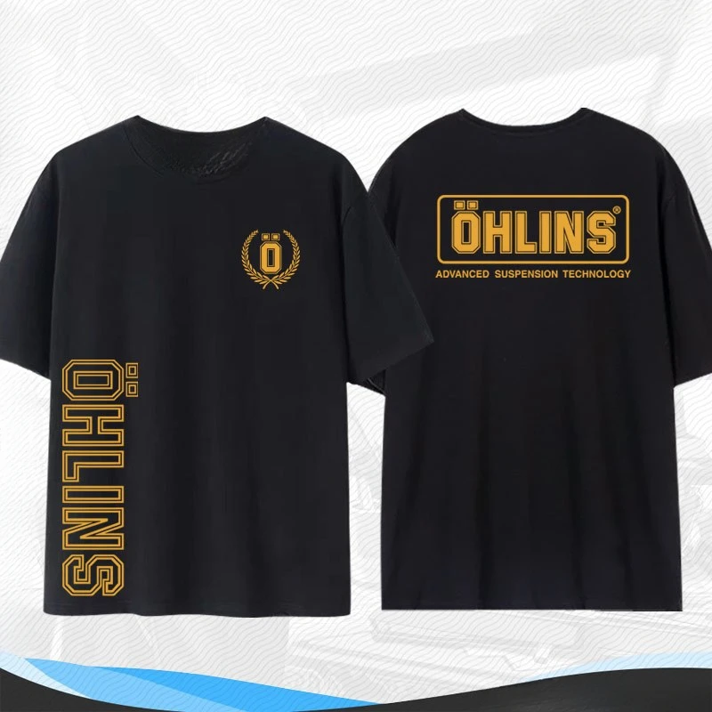 New OHLINS Motorcycle Shock Absorber Modification T-shirt Clothing Loose Men's and Women's Racing Club Short-sleeved Summer - view 4