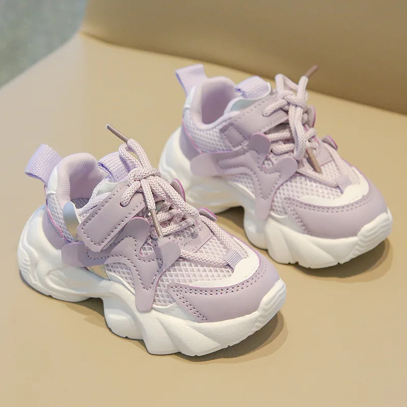 Children's Sneakers2024Spring and Autumn New Boy's Casual Shoes Non-Slip Net Face Baby Girl Daddy Shoes Soft-Soled Shoes for Bab