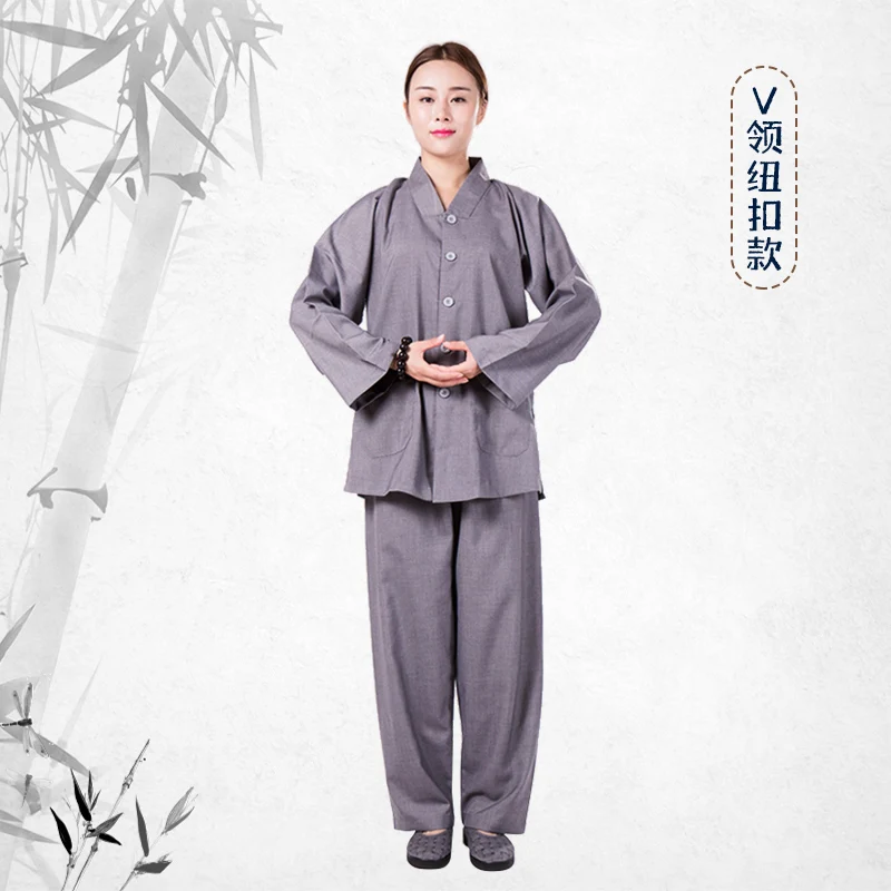 Ropa de Lohan para meditación budista, traje de monje tumbado, ropa de templo Shaolin, bata Zen, traje de monjes Budista para hombres y mujeres