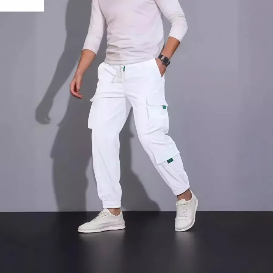 Men's Spring Autumn Corduroy Joggers Pants Multi Pocket Casual Cargo Pants Vintage All-match Baggy Trousers Male Streetwear