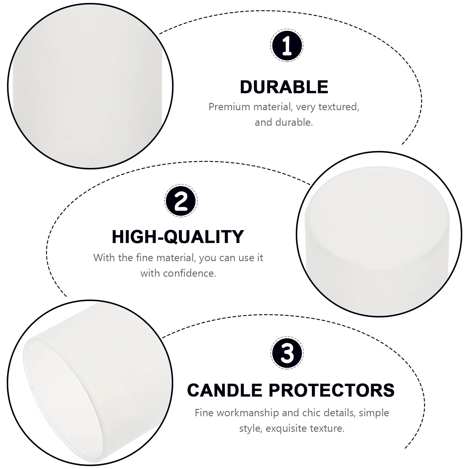 6 قطع من أغطية الأكواب البلاستيكية الأسطوانية ذات لمسة نهائية ناعمة من قطعة واحدة، أغطية حماية أنيقة الملمس للداخل