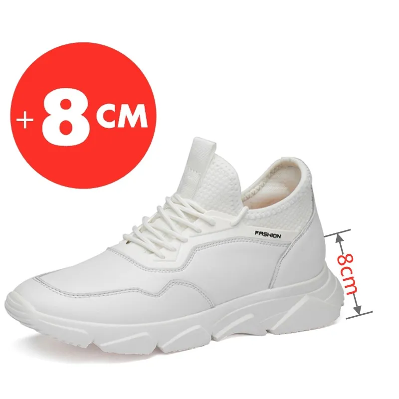 

Men Sneakers Heightening Shoes Elevator Shoes Height Increase Shoes Insoles 6-8CM Flying Knit Shoes