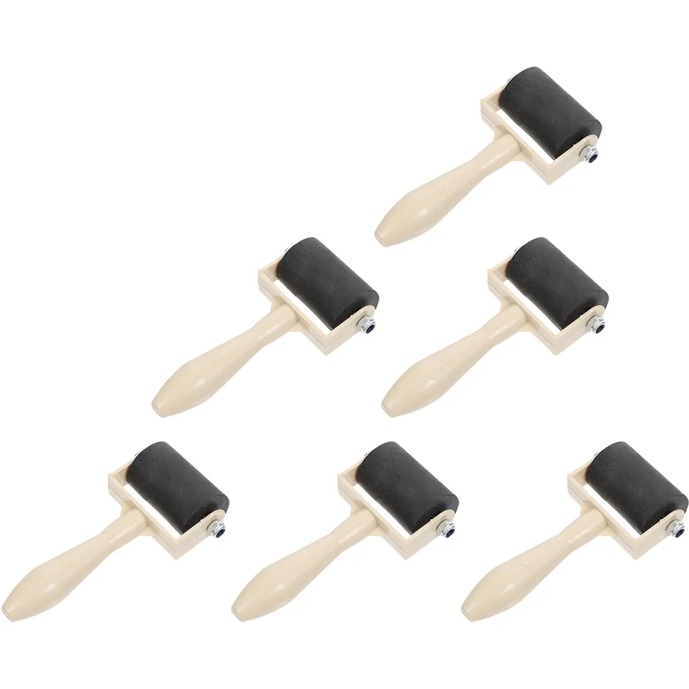 6 Pcs Roller Brush Printmaking Tool Office Child Printing Glue Stick Brayers for Gel Plastic Rollers