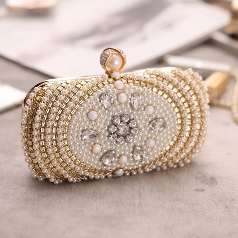 

Очаровательная модная женская обеденная сумка большой вместимости, европейская и американская тяжелая промышленность, жемчужная вечерняя сумка для девочек
