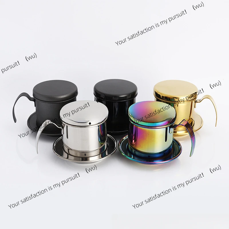 1 set of stainless steel coffee filter cup, dropper pot portable, home office travel camping durable