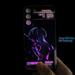 Anime Lucy LED Light Phone Case, capa à prova de choque para Samsung Galaxy S22, S21, S20 Plus, Nota 20 Ultra, A72, A12, A32, A52, A51, A71