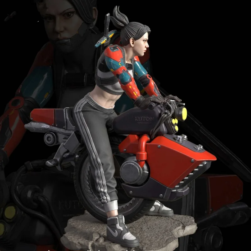 

Future Motorcycle Girl Full Resin Figure 1/24 Scale Assemble Miniature Garage Model Kit Unassembled Unpainted Diorama Toys