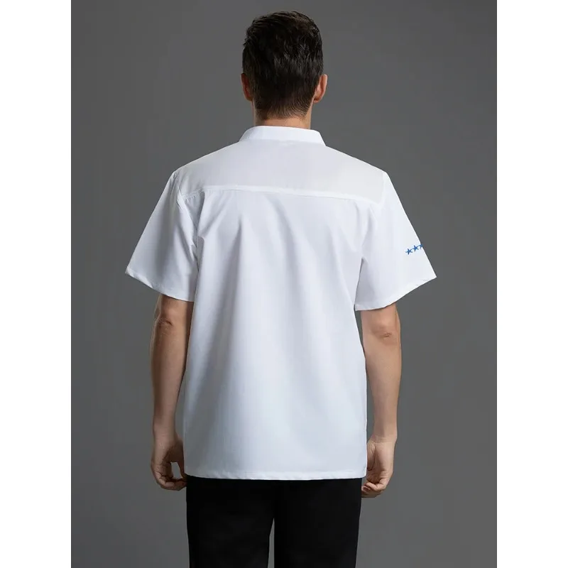 Men Chef Short sleeves kitchen Restaurant coat Shirt Bakery Breathable Dress Summer Jackets