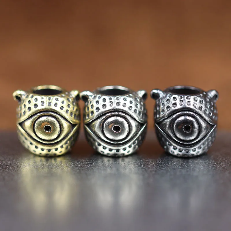 

One Eye Monster Brass Knife Bead Punk Vintage DIY Paracord Bracelets Accessories Outdoor EDC Tool Umbrella Rope Lanyard Pendants