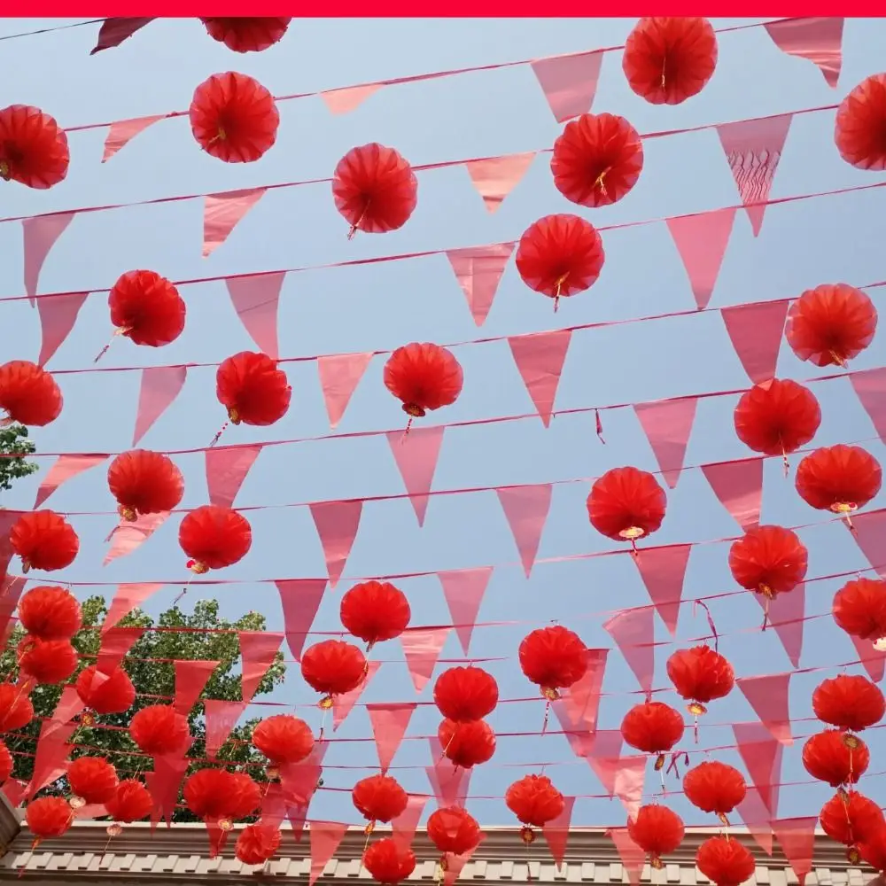 

100m Multicolored Triangle Flags Colorful Home Garden Party Bunting Banner Wedding Supplies Decoration