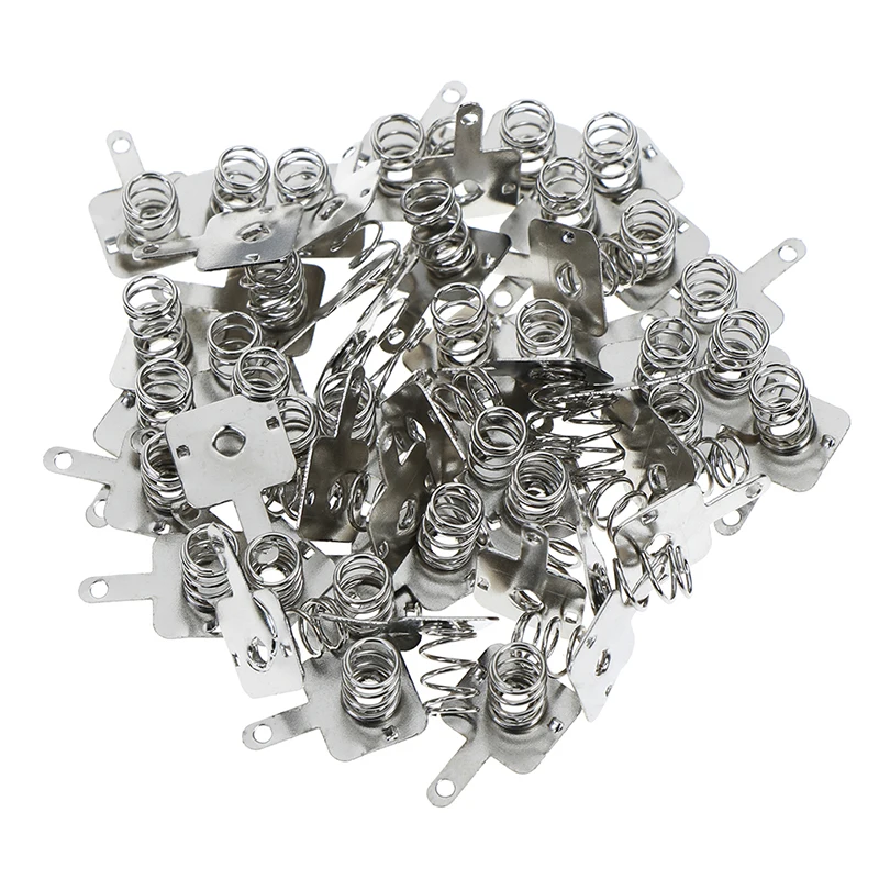 AA AAA 배터리용 실버 스프링 배터리 파편, 양극 및 음극 접촉 플레이트 교체, 100 개