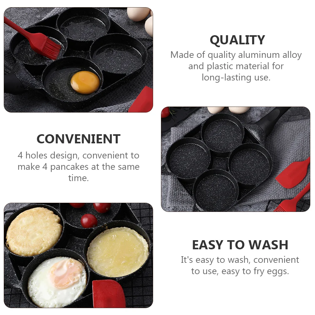 

1Pcs Non Stick Egg Frying Pan Four Hole Mold for Breakfast Pancakes Omelets Cooking Tool Kitchen Accessory Egg Frying Pans
