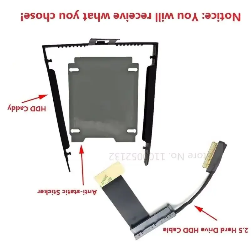 Replacement 2.5 SATA Interface SSD HDD Hard Drive Cable Connector Caddy Tray Bracket for Lenovo ThinkPad T570 T580 P51S P52S