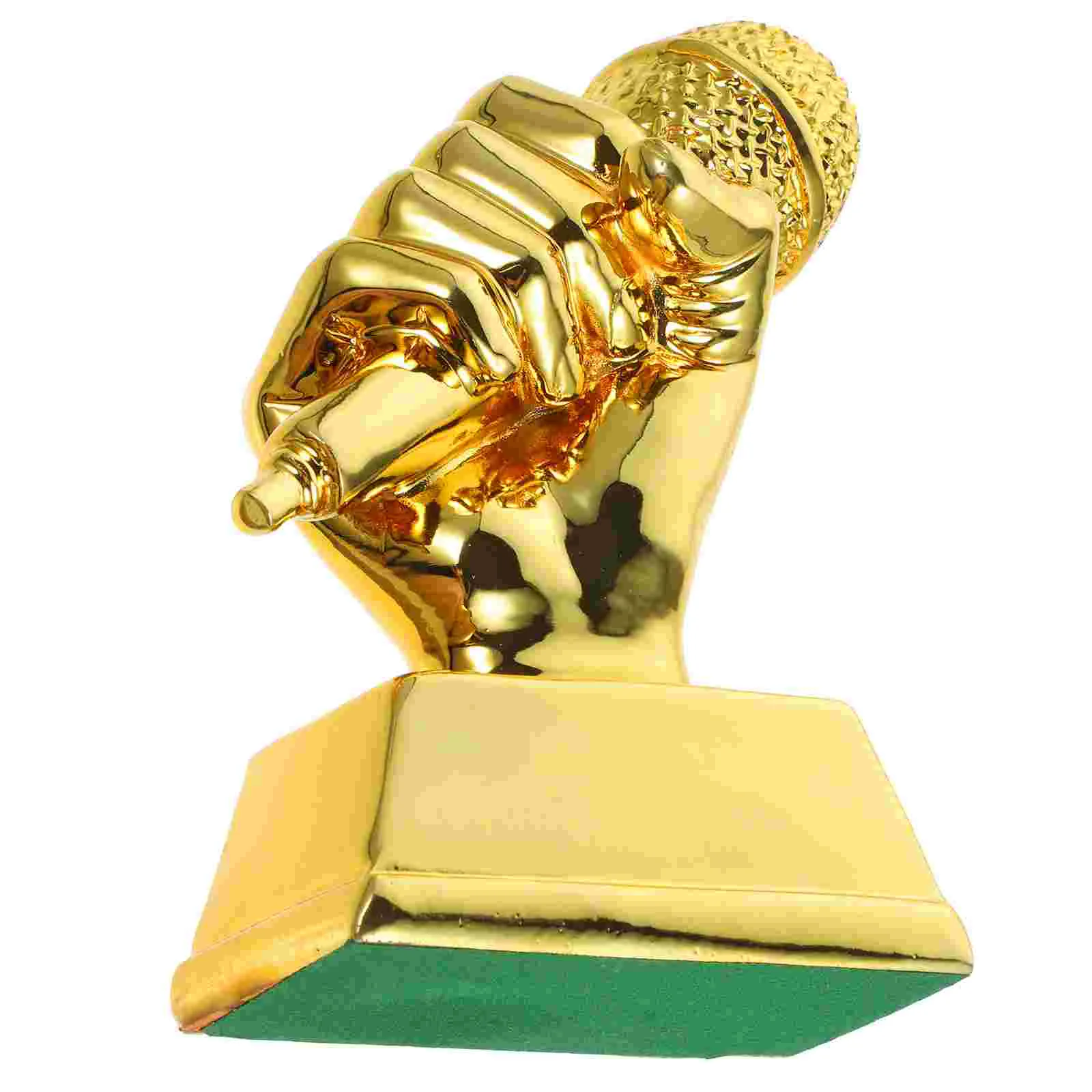 

Award Microphone Trophy Mini Music Trophies Number Competition Golden Synthetic Resin Singing Child