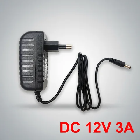 DC 12V 3A Power Adapter AC 100-240V Input Supply Charger Universal Switching Adapter Converter Plug for CCTV Camera DVR NVR LED
