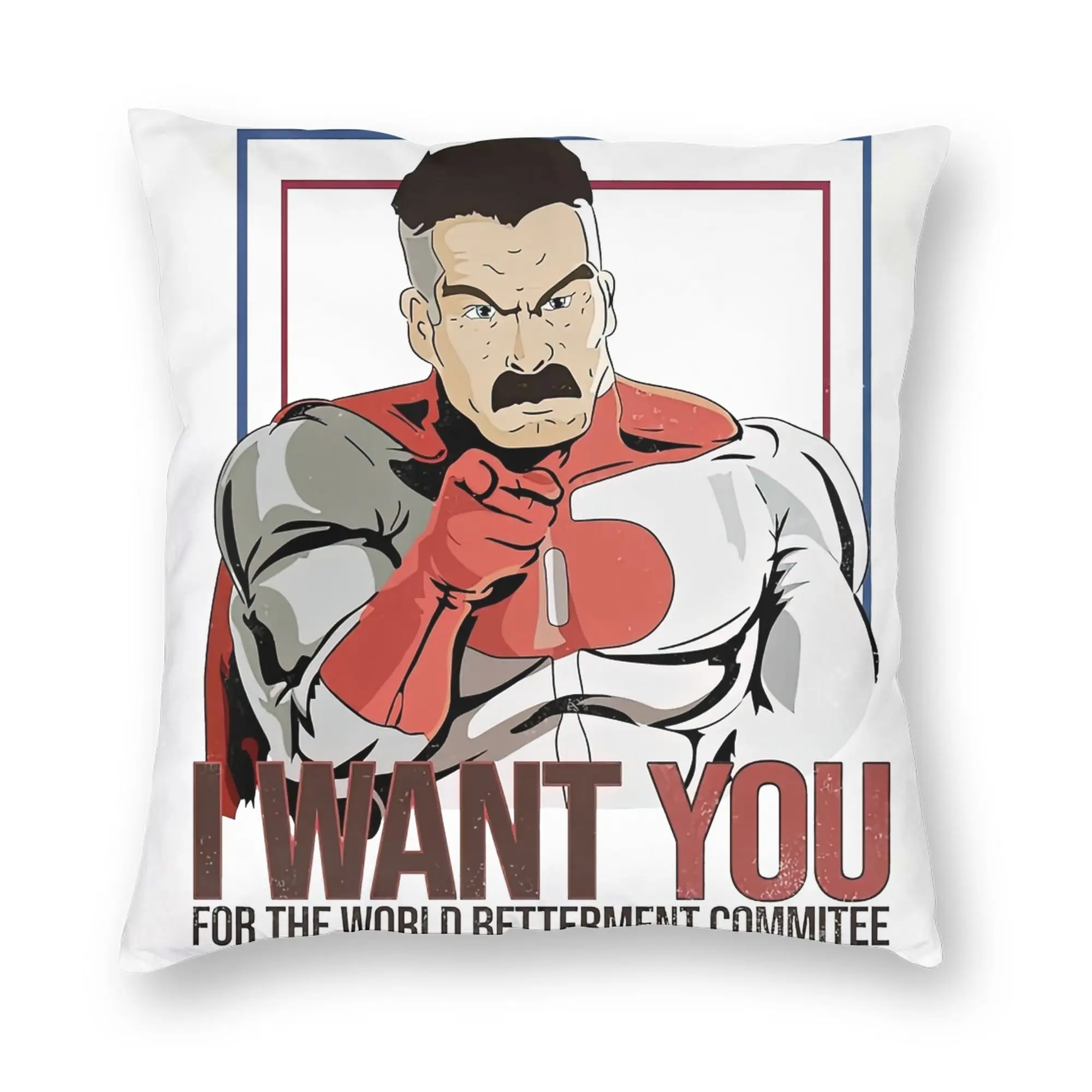 Omni Man Wants You Invincible Pillowcase Printed Fabric Cushion Cover Decor Comic Pillow Case Cover Home Square 40X40cm
