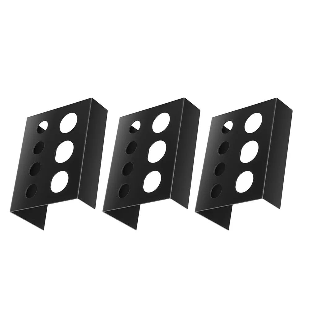 

3Pcs Sleek Black Iron Rectangular Pigment Rack 7-Hole Tattoo Pigment Ink Cap Holder Wall Mounted Color Mixing Stand Tattoo