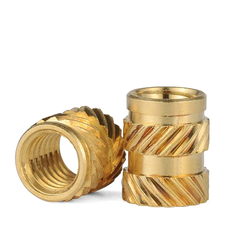 50Pcs M3 Brass Hot Melt Insert Knurled Nut Thread Heat Molding SL-type Double Twill Injection Embedment Nut Injection