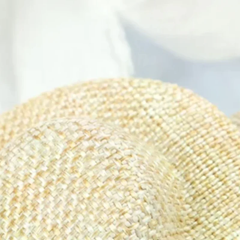 2 قطعة دمية مصغرة قبعة القش دمية صغيرة قبعة بيت الدمية زخرفة اليد المنسوجة