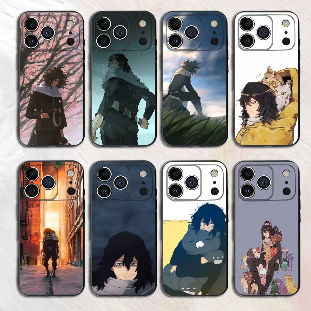 

Anime S-Shota A-Aizawa Black Phone Case For iPhone 17,16,15,14,13,12,13,12 Pro Max Plus XS XR Silicone Soft Back Cover