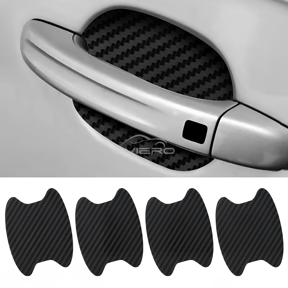 1Set 3D Car Doors Sticker Carbon Fiber Scratches Resistant Cover Auto Handle Protection Film Exterior Styling Accessories Tools