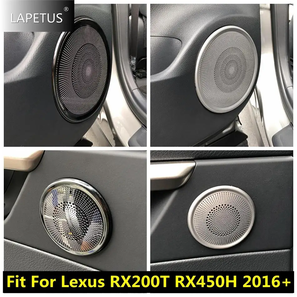 Silver / Black Rear Side Door Speaker Audio Sound Loudspeaker Horn Cover Trim For Lexus RX RX450h 2016 - 2021 Auto Accessories