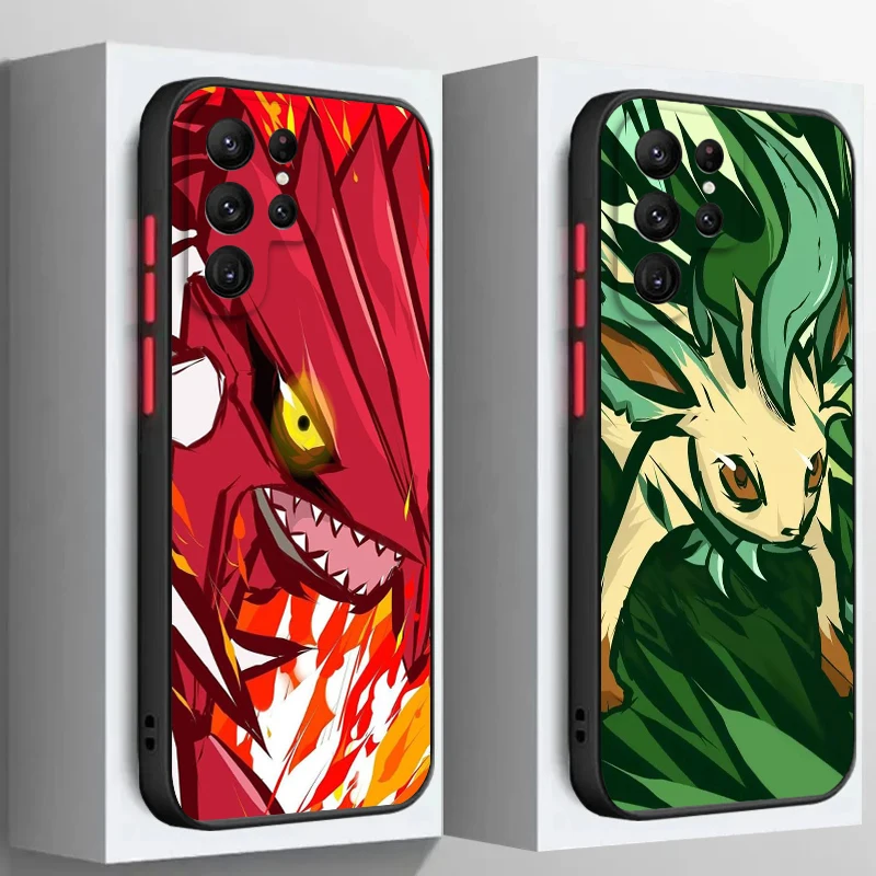 

P-Pokemones P-Pikachus Cute Frosted Translucent For Samsung Note 20 A35 A03 A54 A31 A22 A34 A14 A24 A04 A55 5G Funda Phone Case