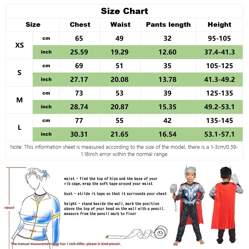 Anime Thor Cosplay Superhero Thor Muscle Costume Jumpsuit Hammer Cloak Full Set Halloween Carnival Costumes