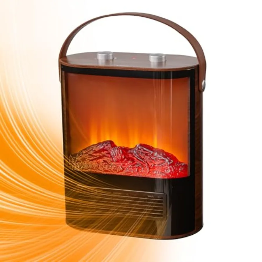 

Electric Fireplace Heater for Small Indoor Spaces 1500W Portable Space Heater with Full Screen Realistic 3D Flame Effect 4 Adju