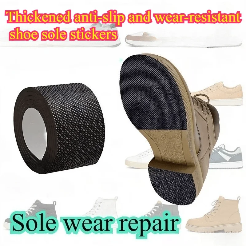1 Roll Thick Non-Slip Wear-Resistant Shoe Sole Sticker - Anti-Abrasion Heel for Quieter, Sound-Canceling Chunky Heels Protection