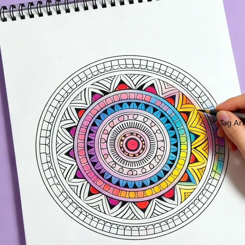 A Mandala Flower Zen Meditation Coloring and Copying Album,a Hand Drawn Graffiti Book for Adults To Relieve Stress with 32 Pages