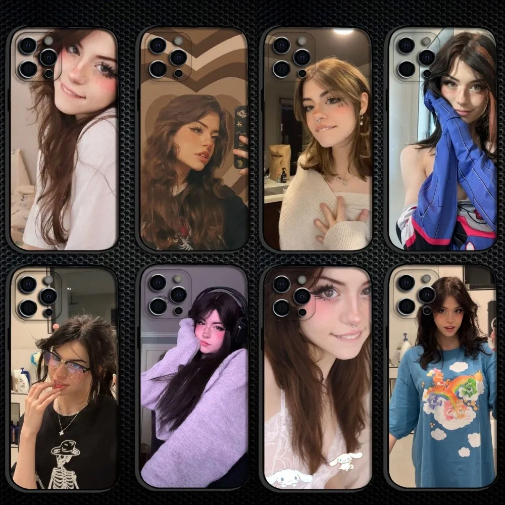 

Hannah Owo Phone Case For iPhone 16,15,14,13,12,11 Plus,Pro Max, Soft Silicone Black Cover