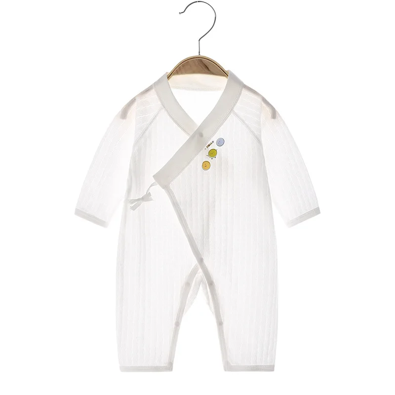 

Baby Jumpsuit Summer Ultra-Thin Boneless Newborn Cotton Jacquard Hollow Rompers Long Sleeve Air Conditioning Clothes Baby