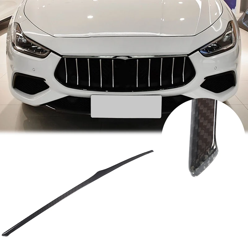 For 2018+  Maserati Ghibli Real Carbon Fiber Front Center Grille Decorative Center Grille Modification Sticker Auto Accessories