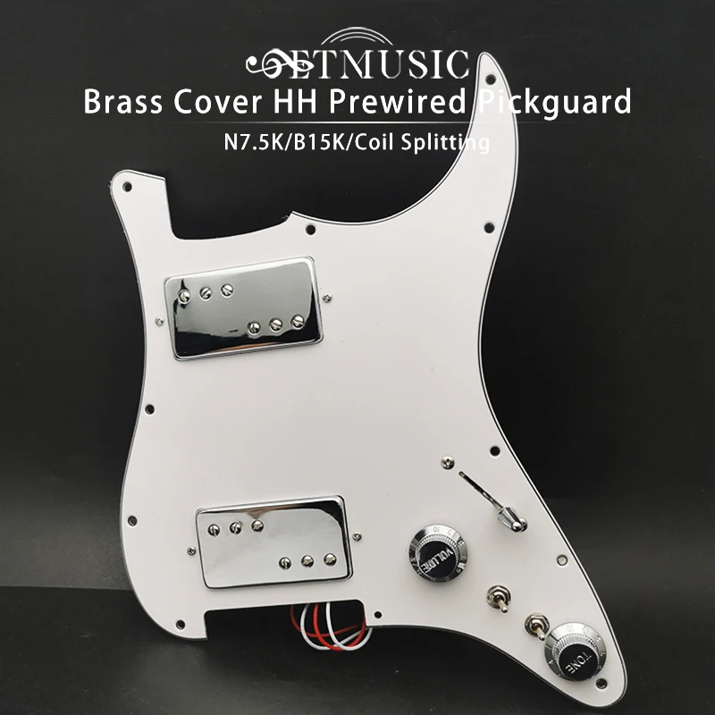 

Brass HH Cover Two Humbucker Coil Spliting Pickguard Electric Guitar Pickguard LP Style Humbucker Loaded Prewired Scratchplate