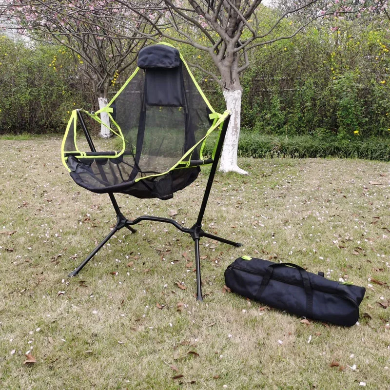 Outdoor Camping Chair Rocking Chair Recliner Relaxation Swinging Comfort Folding Fishing Chair