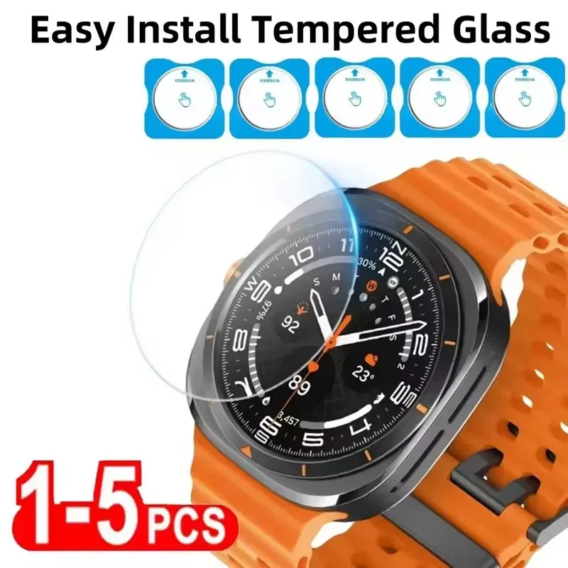 1-5 peças de vidro temperado premium para samsung galaxy watch ultra 47mm, protetor de tela de fácil instalação para galaxy watch7 40mm 44mm