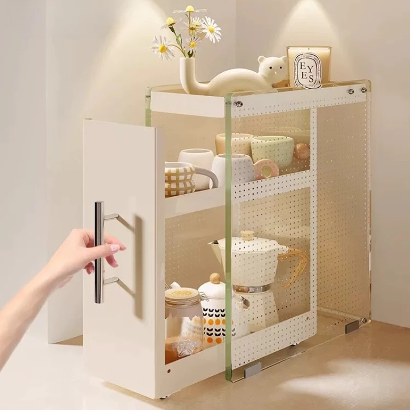 Drawer Type Dustproof Glass Mug Storage Box High Side Thickened Pane Pullout Tabletop Tea Cup Holder Extra Heavy Load Extremely