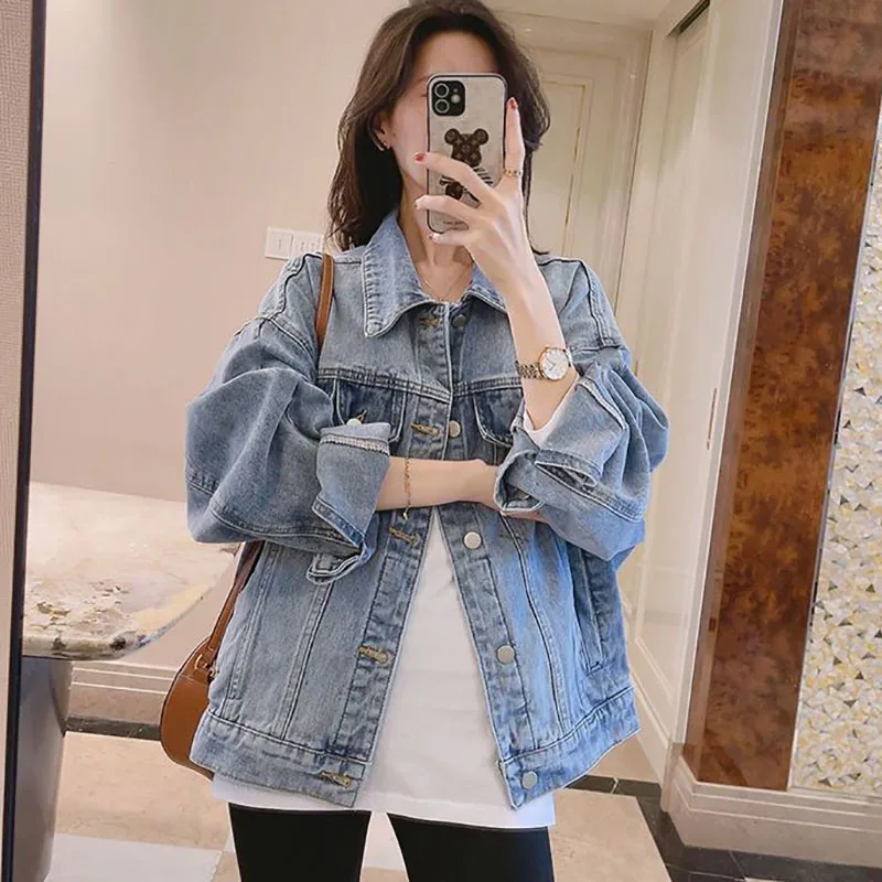

New Spring Autumn's Casual Denim Jacket Women's Short Basic Coat Small Fragrant Wind Female Design Sense Motorcycle Jackets Tide