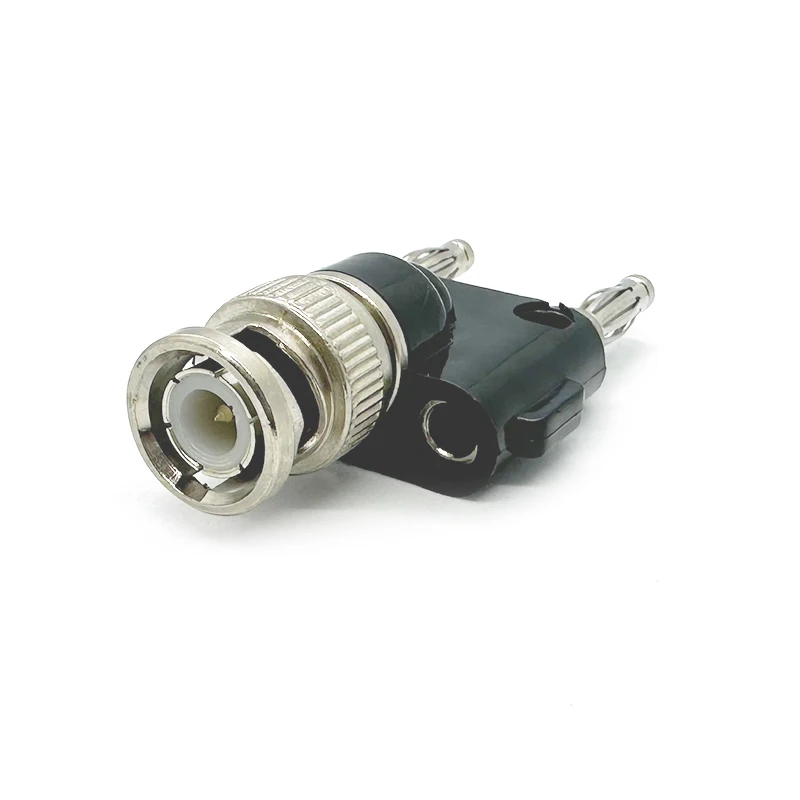 BNC Male to 2X 4mm Dual Banana Male Socket Binding Post RF Coax Coaxial Splitter for CCTV